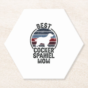 Best Dog Mother Mum - Vintage Cocker Spaniel  Paper Coaster