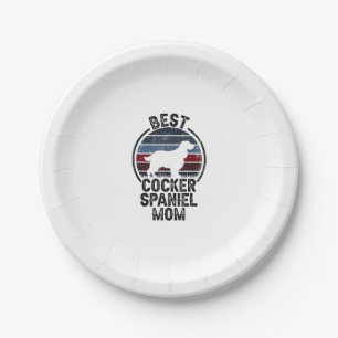Best Dog Mother Mum - Vintage Cocker Spaniel Paper Plate