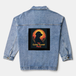 Best Dog Mother Mum - Vintage Cocker Spaniel T-Shi Denim Jacket