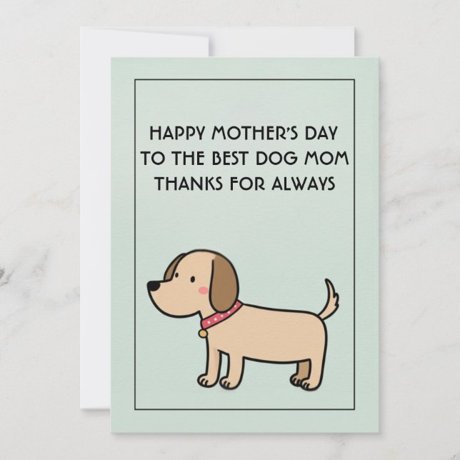Best Dog Mum Birthday Mothers Day Card (Front)