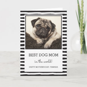 Best Dog Mum   Black   Photo Mother's Day Card