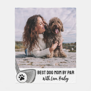 Best Dog Mum By Par Golf Fleece Blanket
