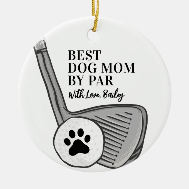 Best Dog Mum By Par Pet Photo Ceramic Ornament (Front)