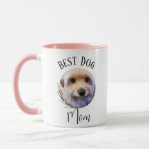 Best dog Mum - Custom photo Two-Tone Coffee Mug