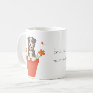 Best Dog Mum Ever Australian Shepherd Flower Pot Coffee Mug