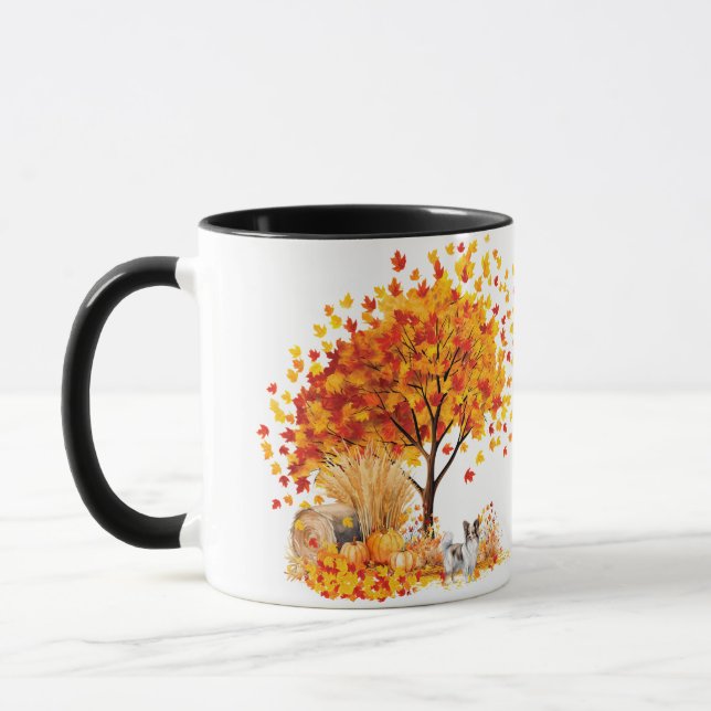 Best Dog Mum Ever Autumn, Papillon Mug (Left)
