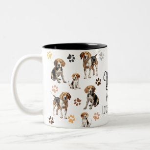 Best Dog Mum Ever Beagle Pattern Two-Tone Coffee Mug