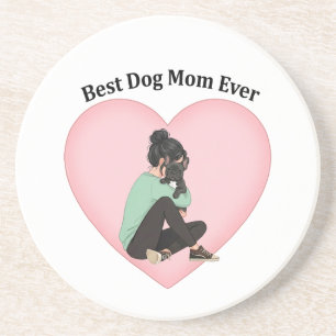 Best Dog Mum Ever Black French Bulldog Coaster