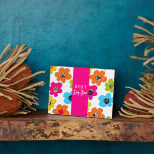 Best Dog Mum Ever Colourful Flower Photo Collage  Plaque