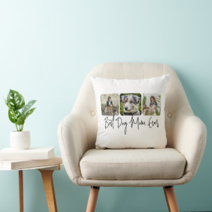 Best Dog Mum Ever - Custom 3-Photo Collage Cushion