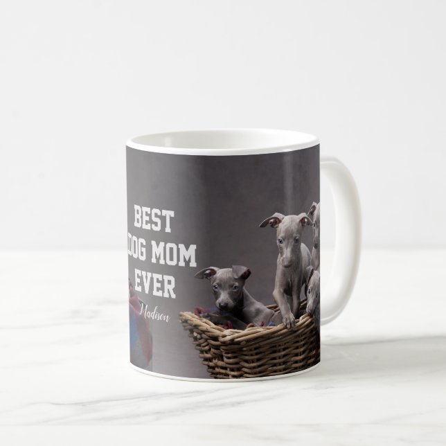 Best Dog Mum Ever Custom Photo Coffee Mug (Front Right)