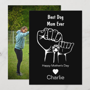 Best Dog mum ever fist bump Mother's day card