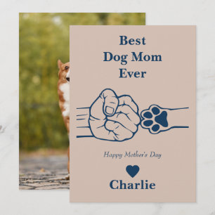 Best Dog mum ever fist bump Mother's day card