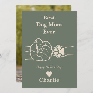 Best Dog mum ever fist bump Mother's day card