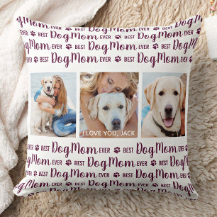 Best Dog Mum Ever Fun Magenta Photo Cushion