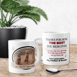 Best Dog Mum Ever Funny Coffee Mug with Photo