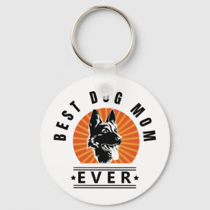 Best Dog Mum Ever German Shepherd Dog Sunburst Key Ring