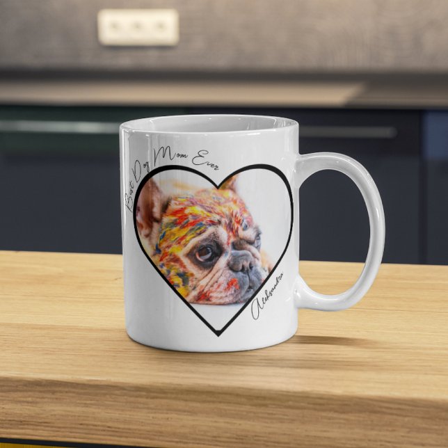 Best Dog Mum Ever Heart Photo Gifts for Mum Coffee Mug (Creator Uploaded)
