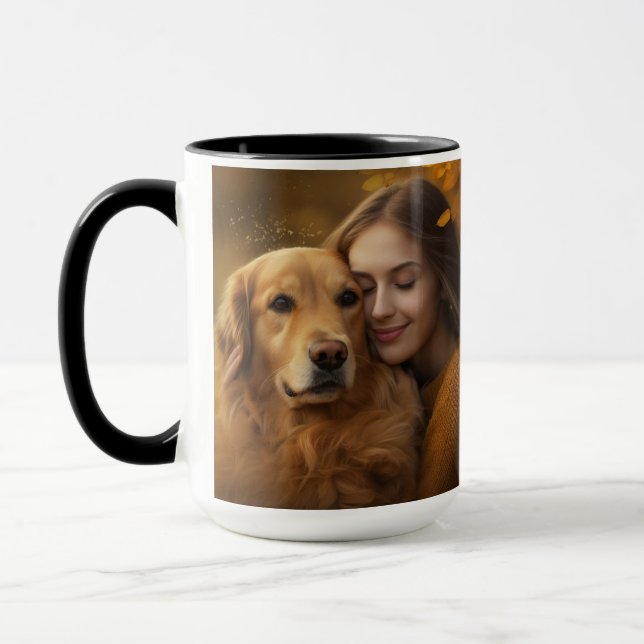 Best Dog Mum Ever Modern Custom Photo coffee Mug (Left)