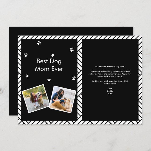 Best Dog Mum ever Mother's day greeting card (Front/Back)