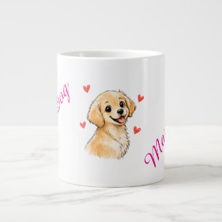 Best Dog Mum Ever Mug – Cute Golden Retriever Pupp
