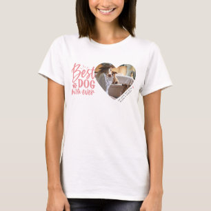 Best Dog Mum Ever Name Pet Photo Pink T-Shirt