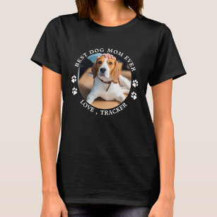 Best Dog Mum Ever Paw Prints Custom Cute Pet Photo T-Shirt