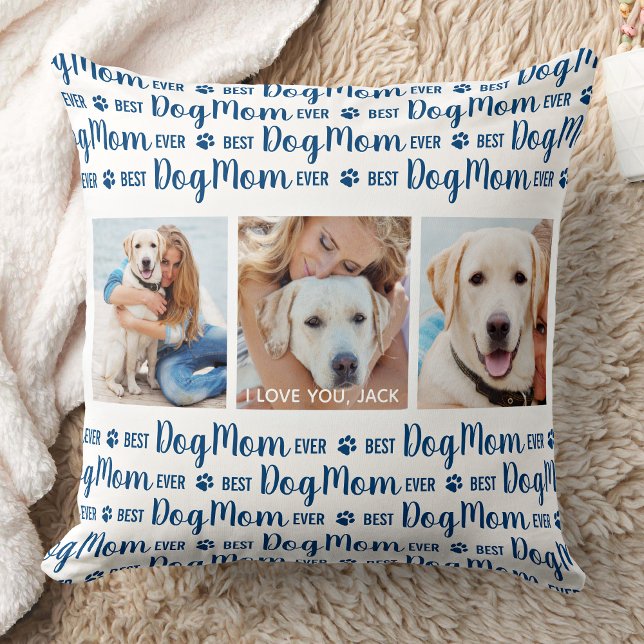 Best Dog Mum Ever Personalised Pet Photo Cushion (Creator Uploaded)
