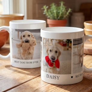 Best Dog Mum Ever Personalised Photo Collage Coffee Mug