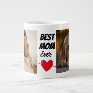 Best Dog Mum Ever...Personalised two photo  Giant  Large Coffee Mug