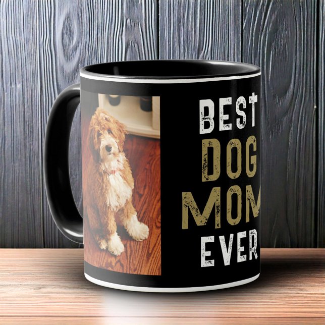 Best Dog Mum Ever Pet Owner 2 Photos Black Mug (Creator Uploaded)