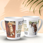 Best Dog Mum Ever Pet Owner 2 Photos Latte Mug<br><div class="desc">Best Dog Mum Ever Pet Owner 2 Photos Latte Mug. Modern and simple design with text ' Best dog mum ever 'and a space for 2 pet photos. It's a unique and thoughtful gift for your mum, who is a dog owner on Mother's Day, birthday or Christmas. Add your photos....</div>