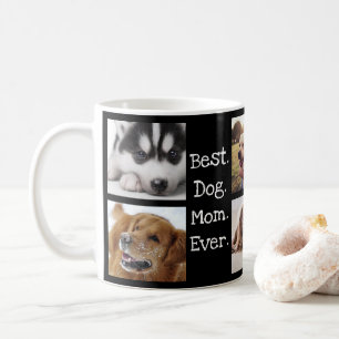 Best Dog Mum Ever Pet Photo Personalised Black Coffee Mug