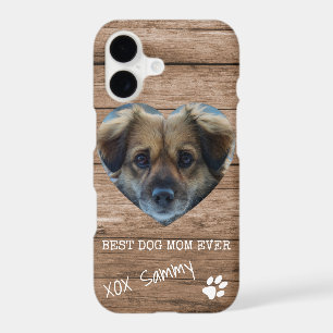 Best Dog Mum Ever Rustic Paw Print Photo