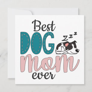 Best dog mum ever w/ cute sleeping puppy pawprints card