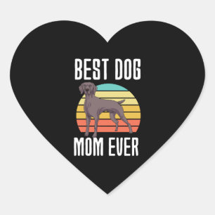 Best Dog Mum Ever Weimaraner Heart Sticker