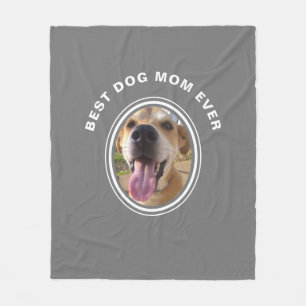 Best Dog Mum Ever Your Pet Photo Fleece Blanket