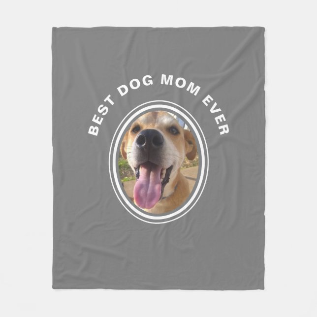 Best Dog Mum Ever Your Pet Photo Fleece Blanket (Front)