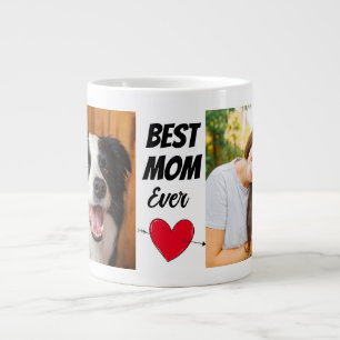 Best Dog Mum from the dog..Personalised two photos Large Coffee Mug