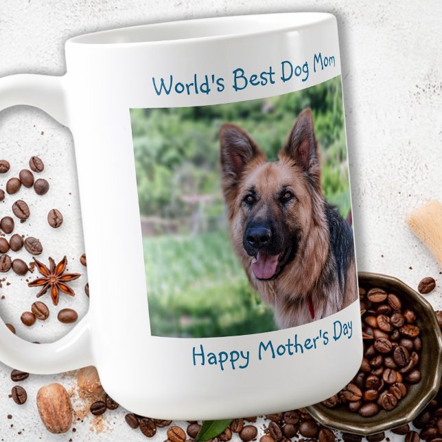 Best Dog Mum - Happy Mother's Day - Teal Pet Photo Coffee Mug (Creator Uploaded)