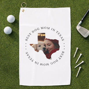 Best Dog Mum in Texas Custom Photo Golf Towel