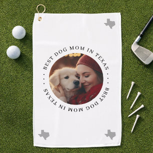 Best Dog Mum in Texas Personalised Photo Golf Towel
