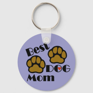 Best Dog Mum Key Chain with Dog Paws Merchandise