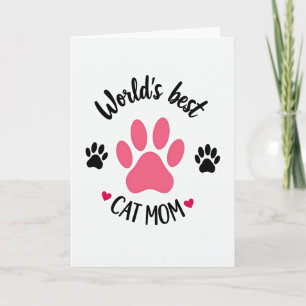 Best Dog Mum Paw Print Card