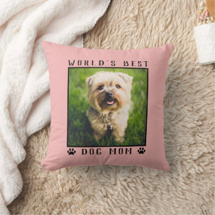 Best Dog Mum Paw Prints Custom Pet Photo Cushion