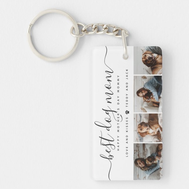 Best Dog Mum: Personalised Dog Photo Mother's Day Key Ring (Front)