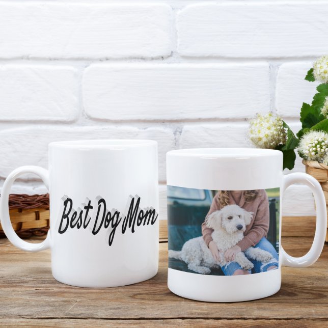 Best Dog Mum Photo Black  text  Coffee Mug (Creator Uploaded)