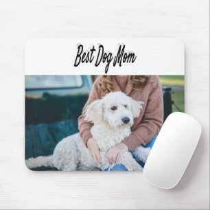 Best Dog Mum Photo Black  text  Mouse Pad