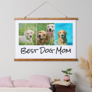 Best Dog Mum Photo Collage Hanging Tapestry