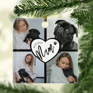 Best Dog Mum   Photo Collage Metal Tree Decoration